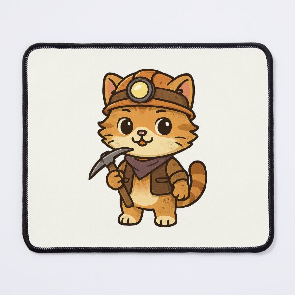 Item preview, Cute Miner Cat designed and sold by HoopeStylee.