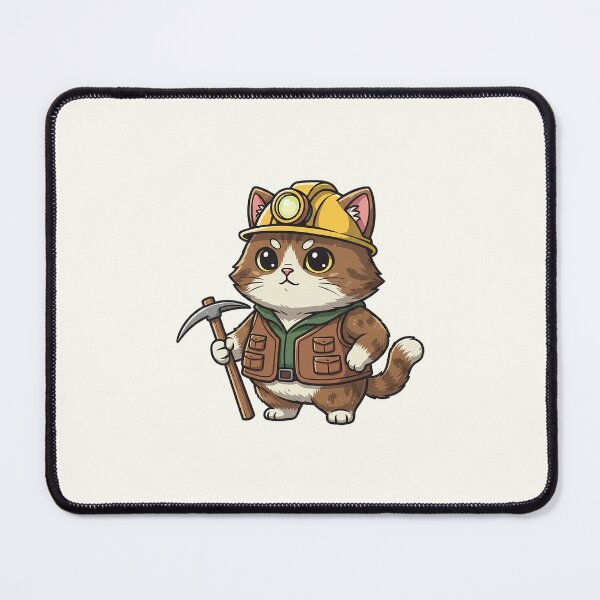 Item preview, Miner Cat Illustration designed and sold by HoopeStylee.
