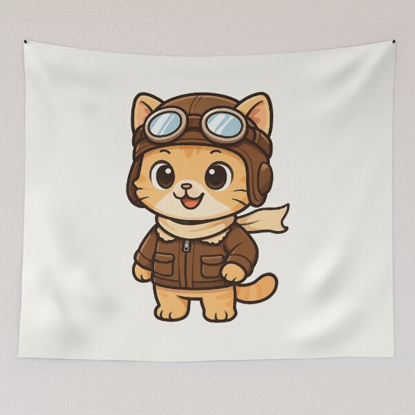 Item preview, Cute Aviator Cat designed and sold by HoopeStylee.