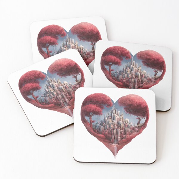 Item preview, Valentine Gift Surreal Heart City Art Design designed and sold by PluffyPanda.