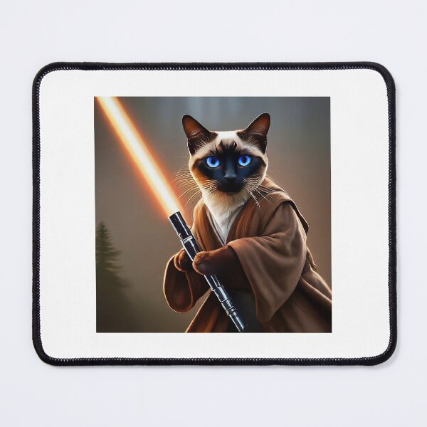 Item preview, Siamese cat with light sword designed and sold by SkyeArtDesigns.