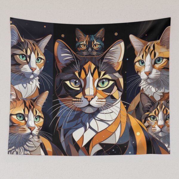 Item preview, Mosaic Calico Cat designed and sold by TinCatOutPost.