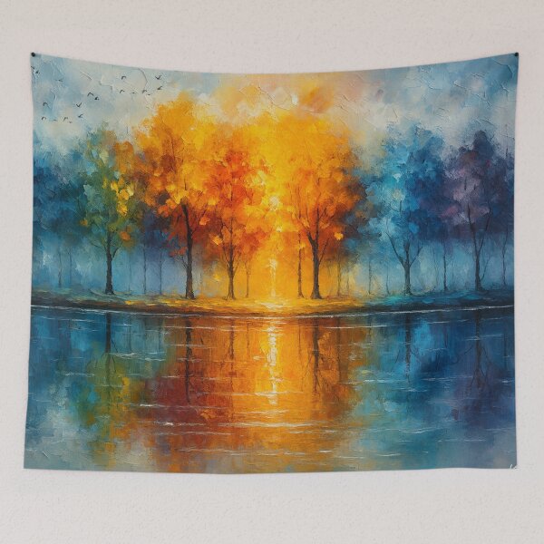 Item preview, Spectrum Grove - Colorful Trees Reflected in Water designed and sold by Joey Santiago.