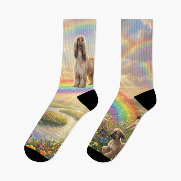Item preview, Afghan Hound Rainbow Bridge Paradise Dog Art designed and sold by PetMemorialArt.