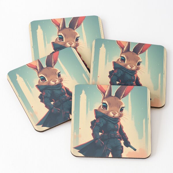 Item preview, Cute Black Rabbit Superhero designed and sold by owi-art.