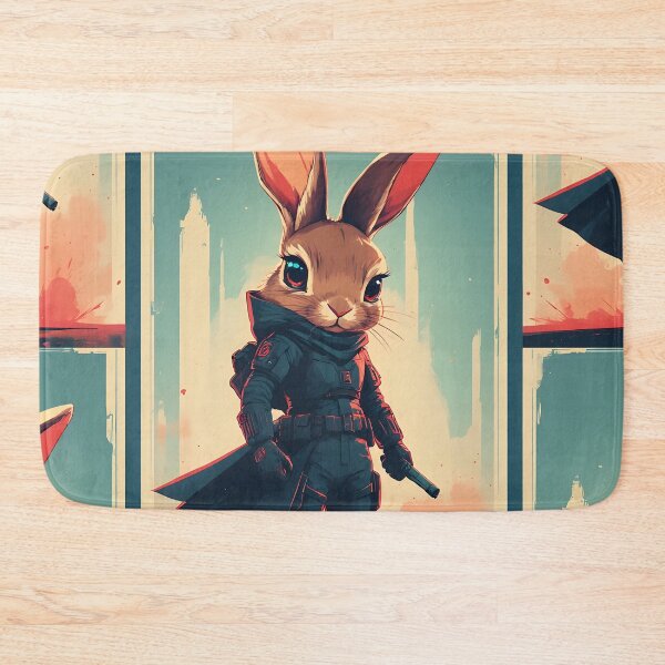 Item preview, Cute Black Rabbit Superhero designed and sold by owi-art.
