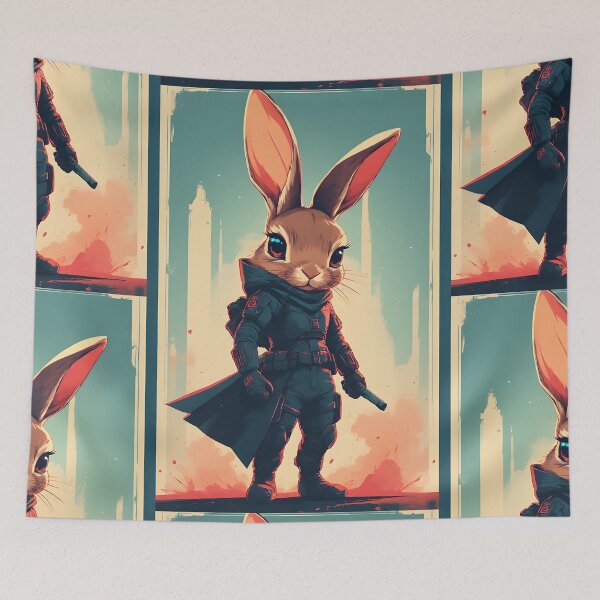 Item preview, Cute Black Rabbit Superhero designed and sold by owi-art.