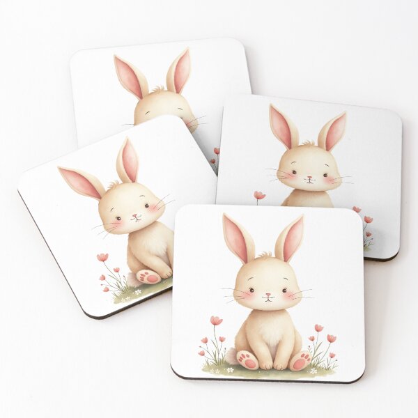 Item preview, Cute Sitting Bunny – Gentle Woodland Nursery Art designed and sold by StudioWhitworth.