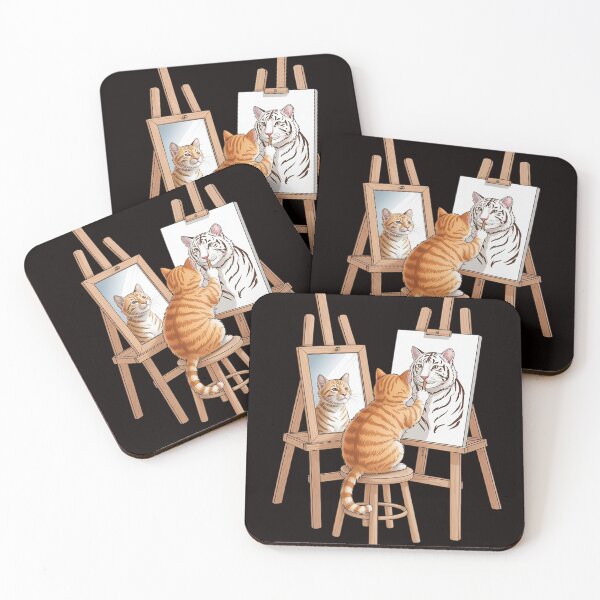Item preview, Cat Painting Lion Artistic Animals Lover Novelty designed and sold by cherylbartlett.