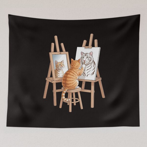 Item preview, Cat Painting Lion Artistic Animals Lover Novelty designed and sold by cherylbartlett.