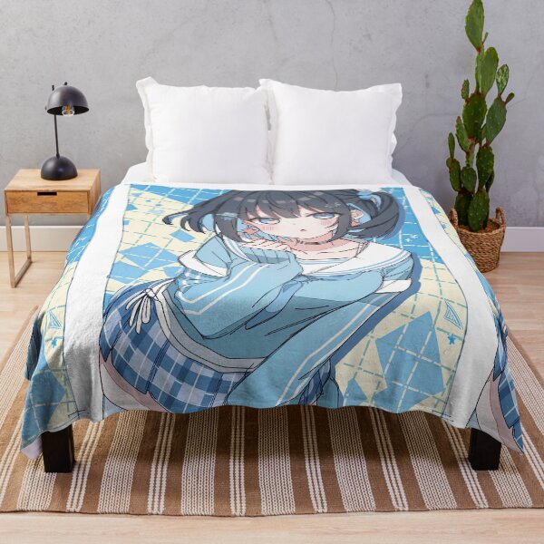 Item preview, Blue Theme Anime Girl Wearing a Scarf designed and sold by Piotrek0001.