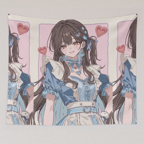 Item preview, Anime Girl in Frilly Blue Maid Costume designed and sold by Piotrek0001.