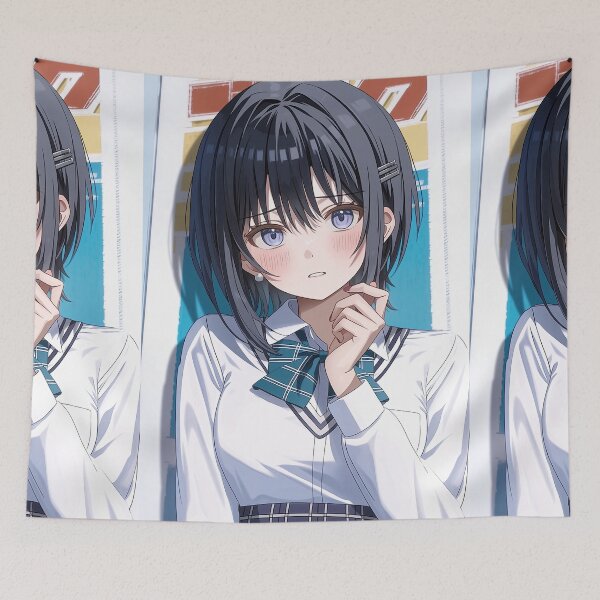 Item preview, Cool Tone Anime Girl with Blue Tinted Hair designed and sold by Piotrek0001.