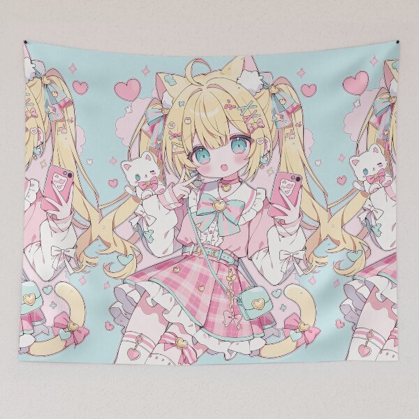 Item preview, Blonde Anime Girl in Pink Frilly Dress designed and sold by Piotrek0001.