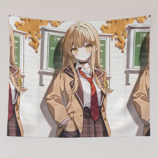 Item preview, Blonde Anime Student Standing by Chalkboard designed and sold by Piotrek0001.