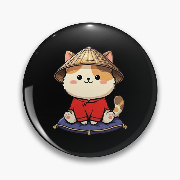 Item preview, Cute Traveling Samurai Cat Chibi Sticker Art designed and sold by Stray Syndicate.