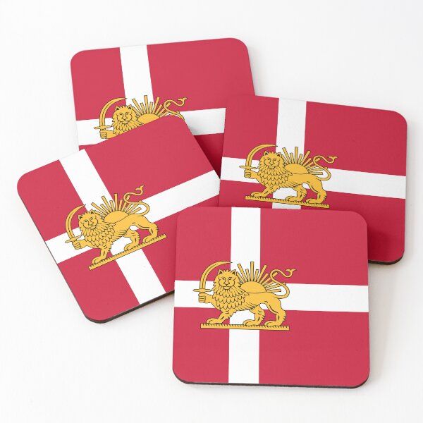 Item preview, Danish–Iranian Heritage Flag | Lion and Sun Fusion designed and sold by FlagX.