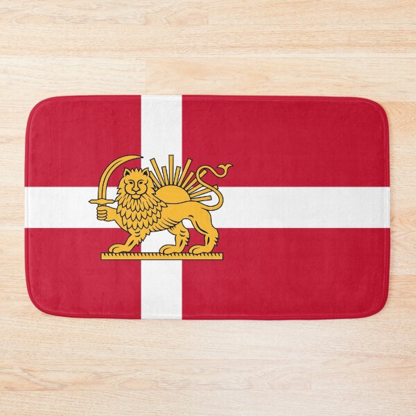 Item preview, Danish–Iranian Heritage Flag | Lion and Sun Fusion designed and sold by FlagX.