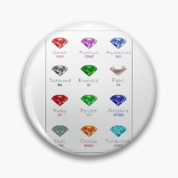Item preview, Diamond Birthstone chart with 12 Diamonds and 12 Months designed and sold by DigitalGemArt.