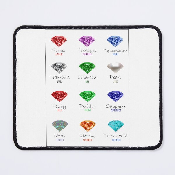 Item preview, Diamond Birthstone chart with 12 Diamonds and 12 Months designed and sold by DigitalGemArt.