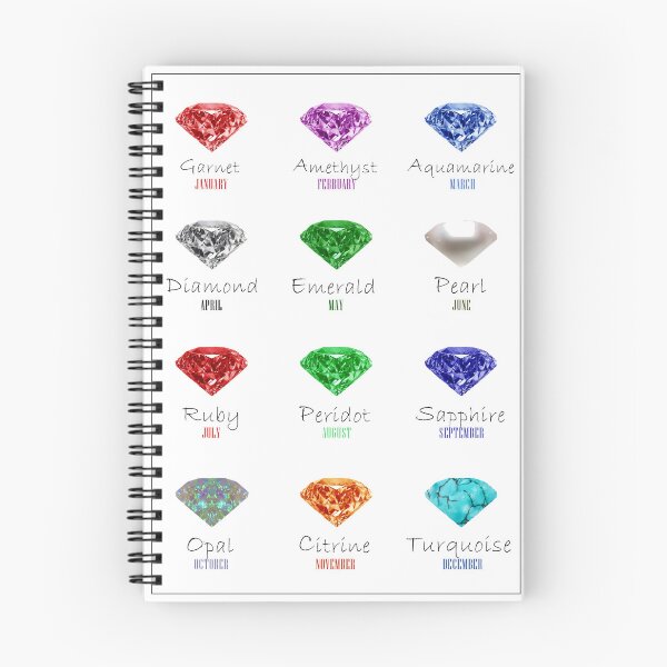Item preview, Diamond Birthstone chart with 12 Diamonds and 12 Months designed and sold by DigitalGemArt.