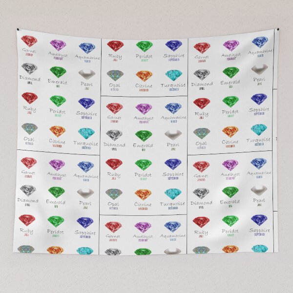 Item preview, Diamond Birthstone chart with 12 Diamonds and 12 Months designed and sold by DigitalGemArt.