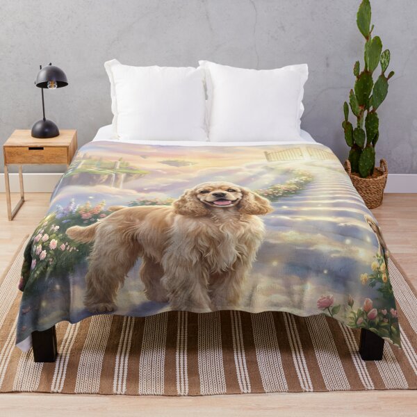 Item preview, American Cocker Spaniel Stairway to Heaven Dog Art designed and sold by PetMemorialArt.