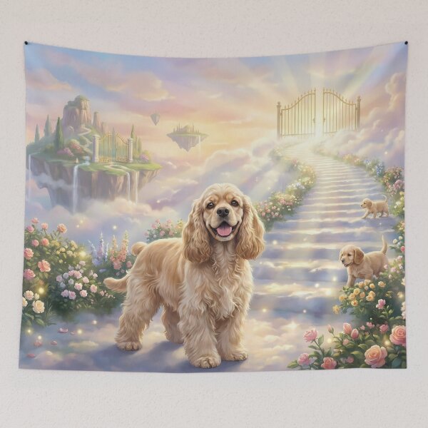 Item preview, American Cocker Spaniel Stairway to Heaven Dog Art designed and sold by PetMemorialArt.