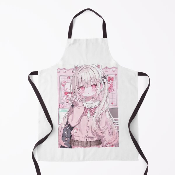 Item preview, White Haired Anime Girl in Pink Hoodie designed and sold by Piotrek0001.