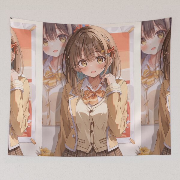 Item preview, Cute Anime Girl with Braided Brown Hair designed and sold by Piotrek0001.