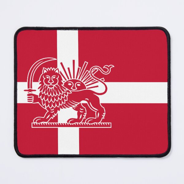Item preview, Danish–Iranian Heritage Flag | Lion and Sun Fusion designed and sold by FlagX.