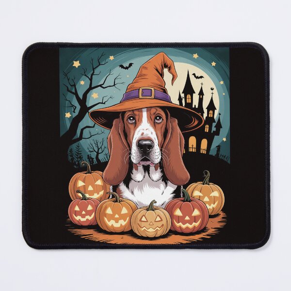 Item preview, Basset Hound Witch Halloween Dog Lover Puppy designed and sold by cherylbartlett.