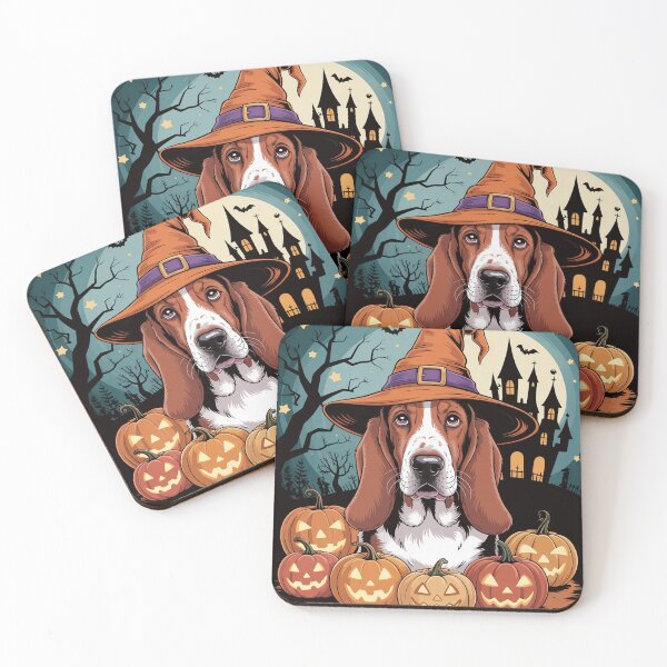 Item preview, Basset Hound Witch Halloween Dog Lover Puppy designed and sold by cherylbartlett.