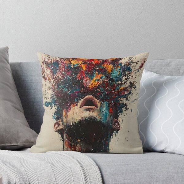 Item preview, Explosive Mind Impressionist Portrait | Dynamic Colorful Palette Knife Art designed and sold by MetroEnvision.
