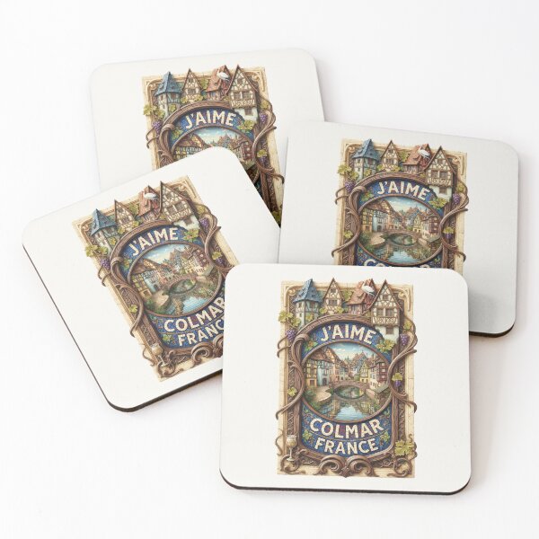 Item preview, J’Aime Colmar, France – Art Nouveau Mosaic Canal Scene designed and sold by FrancophileFun.