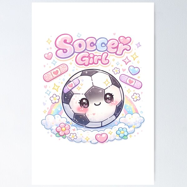 Item preview, Soccer Girl Kawaii Shirt – Cute Pastel Soccer Tee designed and sold by MJGalanex.