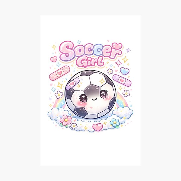 Item preview, Soccer Girl Kawaii Shirt – Cute Pastel Soccer Tee designed and sold by MJGalanex.