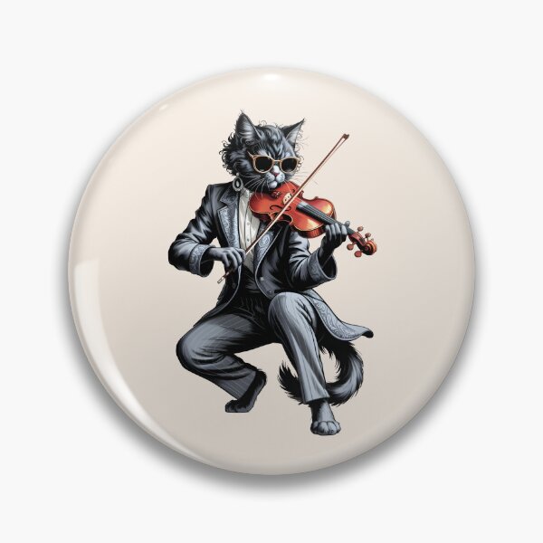 Item preview, The Maestro - Cool Black Cat Violinist in Tuxedo designed and sold by Dakson Design - Fantasy Art.