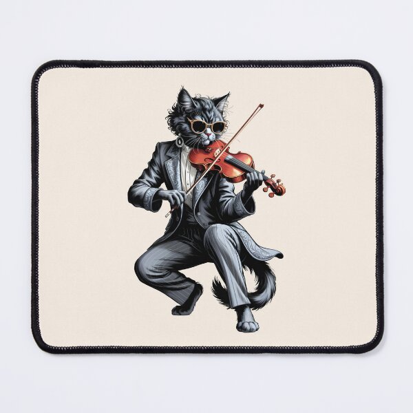 Item preview, The Maestro - Cool Black Cat Violinist in Tuxedo designed and sold by Dakson Design - Fantasy Art.