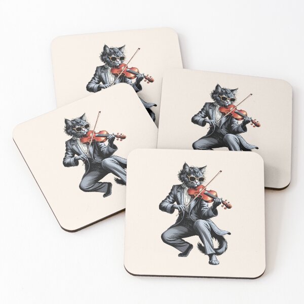 Item preview, The Maestro - Cool Black Cat Violinist in Tuxedo designed and sold by Dakson Design - Fantasy Art.