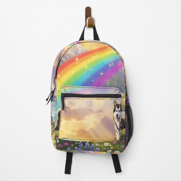 Item preview, Alaskan Malamute Rainbow Bridge Paradise Dog Art designed and sold by PetMemorialArt.