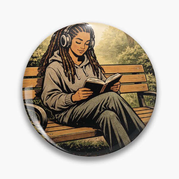 Item preview, Book Lover Lofi Girl – Park Bench Reading – Gift for Book Lovers • Retro Comic • Vintage Halftone designed and sold by JacobKAurumhead.