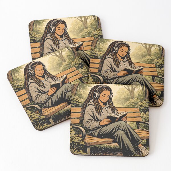 Item preview, Book Lover Lofi Girl – Park Bench Reading – Gift for Book Lovers • Retro Comic • Vintage Halftone designed and sold by JacobKAurumhead.