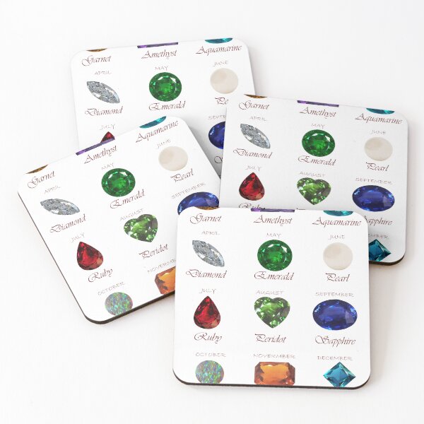 Item preview, Birthstone chart with 12 Gemstones and 12 Months designed and sold by DigitalGemArt.