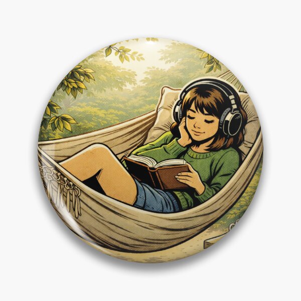 Item preview, Book Lover Lofi Girl – Hammock Reading – Gift for Book Lovers • Retro Comic • Vintage Halftone designed and sold by JacobKAurumhead.