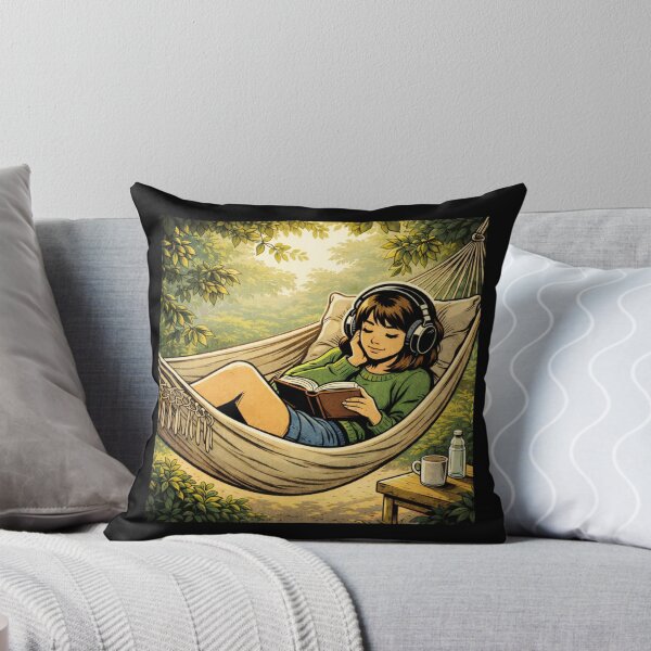 Item preview, Book Lover Lofi Girl – Hammock Reading – Gift for Book Lovers • Retro Comic • Vintage Halftone designed and sold by JacobKAurumhead.