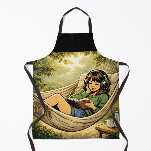 Item preview, Book Lover Lofi Girl – Hammock Reading – Gift for Book Lovers • Retro Comic • Vintage Halftone designed and sold by JacobKAurumhead.