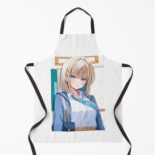 Artikelvorschau, Blonde Anime-Schülerin in blauer Weste entworfen und verkauft von Piotrek0001.