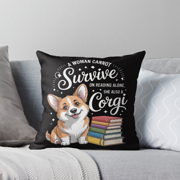 Item preview, A Woman Cannot Survive on Reading Alone Corgi Book designed and sold by jewellmeyers.