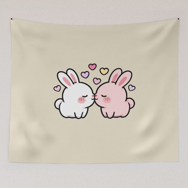 Item preview, Cute Kissing Bunnies – Kiss Day Valentine Love designed and sold by Shtex.